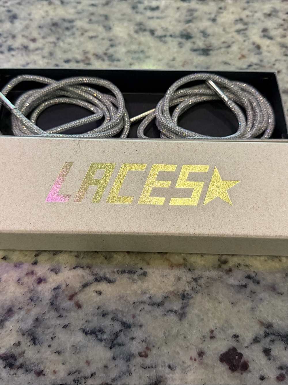 Golden Goose Silver Crystal Shoelaces